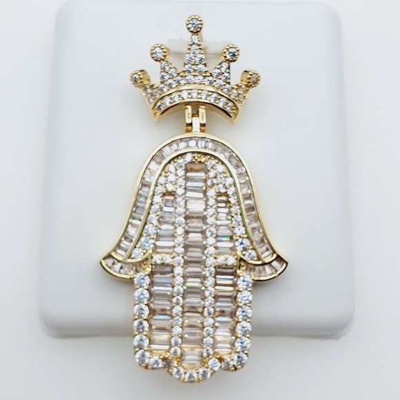 "14K Gold Plated Cubic Zircon Pendant, EVBRS620